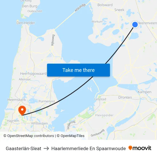 Gaasterlân-Sleat to Haarlemmerliede En Spaarnwoude map