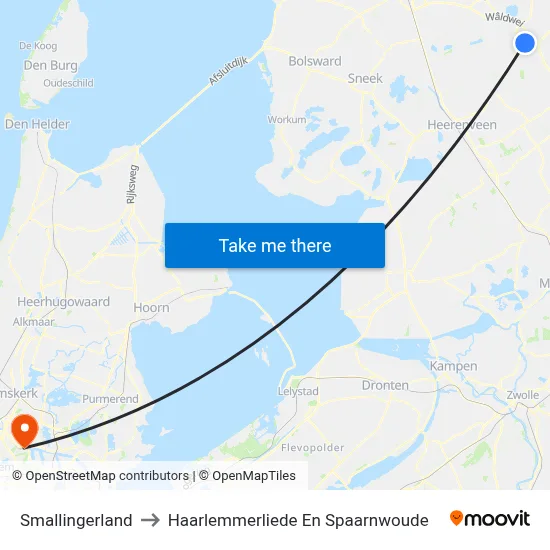 Smallingerland to Haarlemmerliede En Spaarnwoude map