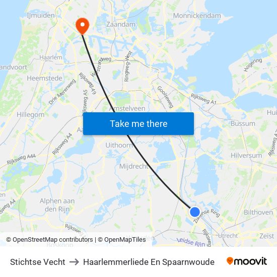 Stichtse Vecht to Haarlemmerliede En Spaarnwoude map