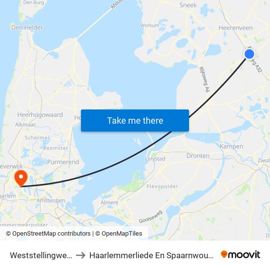 Weststellingwerf to Haarlemmerliede En Spaarnwoude map