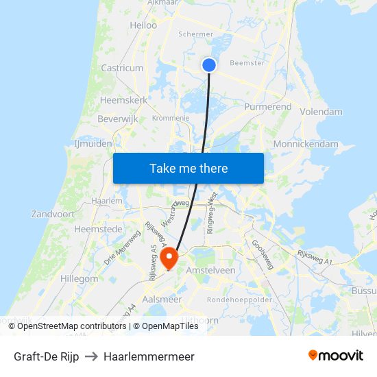 Graft-De Rijp to Haarlemmermeer map