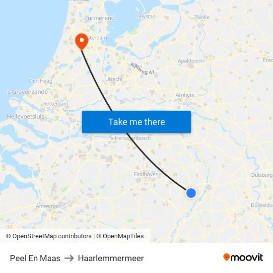 Peel En Maas to Haarlemmermeer map