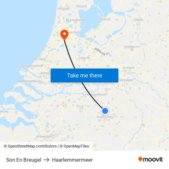 Son En Breugel to Haarlemmermeer map