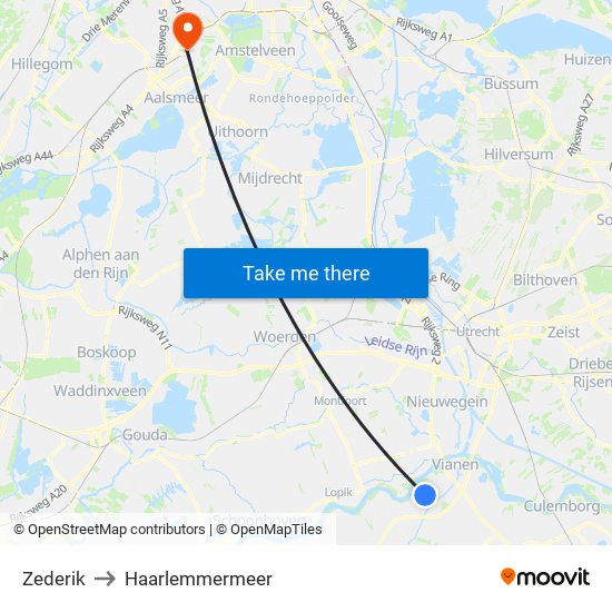 Zederik to Haarlemmermeer map