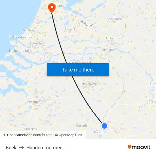 Beek to Haarlemmermeer map