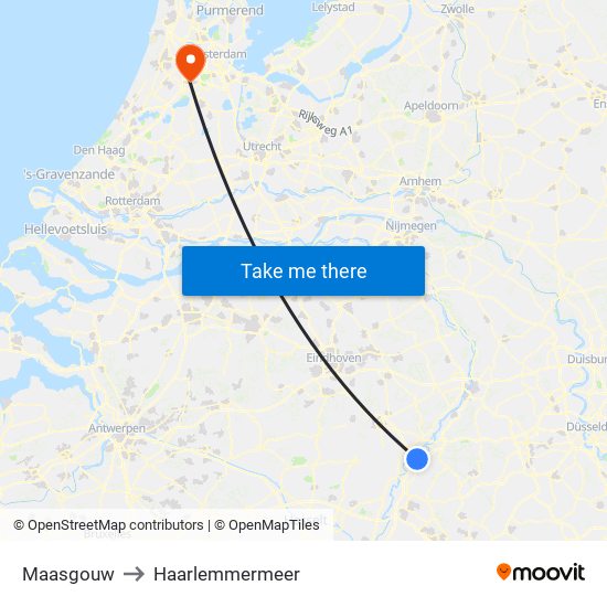 Maasgouw to Haarlemmermeer map