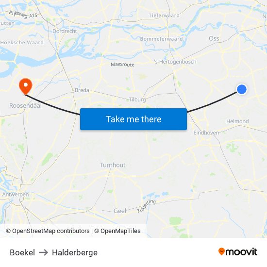 Boekel to Halderberge map