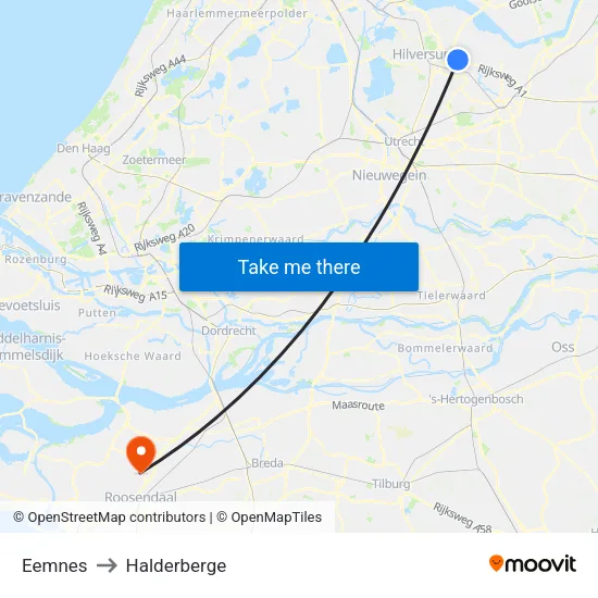 Eemnes to Halderberge map