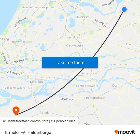 Ermelo to Halderberge map