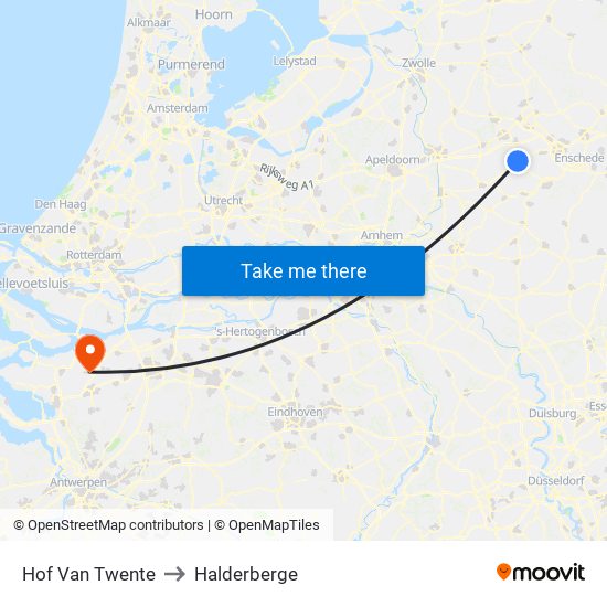 Hof Van Twente to Halderberge map