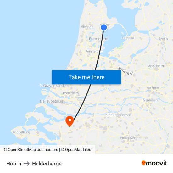 Hoorn to Halderberge map