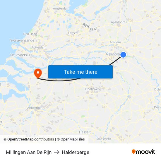 Millingen Aan De Rijn to Halderberge map