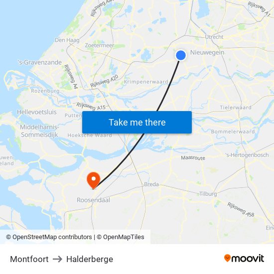 Montfoort to Halderberge map