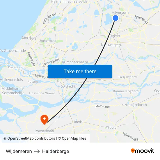 Wijdemeren to Halderberge map