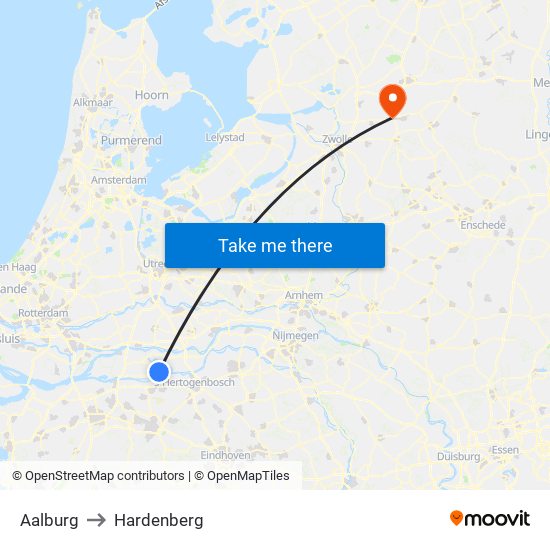 Aalburg to Hardenberg map