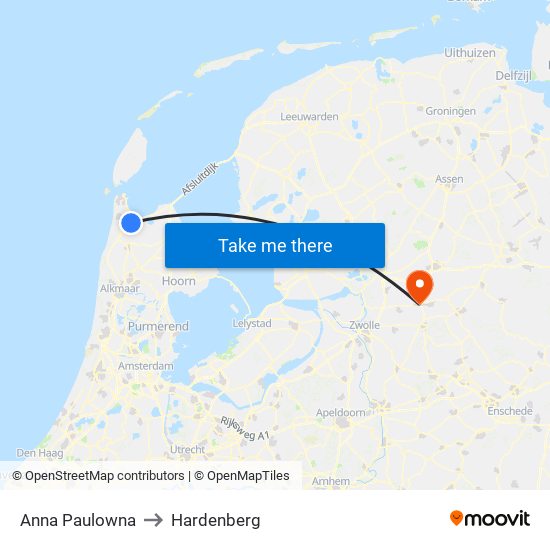 Anna Paulowna to Hardenberg map