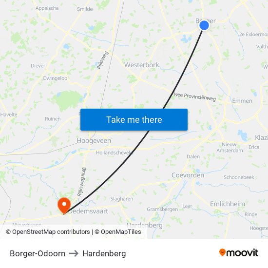 Borger-Odoorn to Hardenberg map