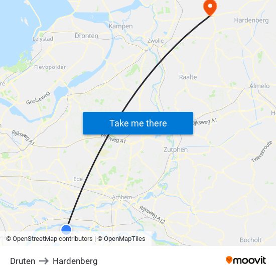 Druten to Hardenberg map