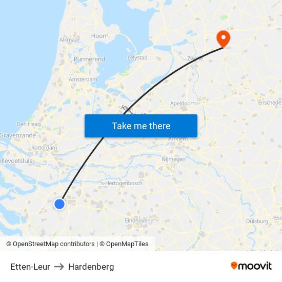 Etten-Leur to Hardenberg map