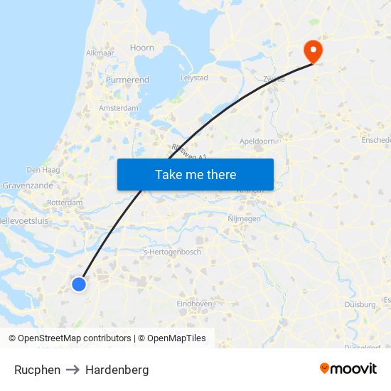 Rucphen to Hardenberg map