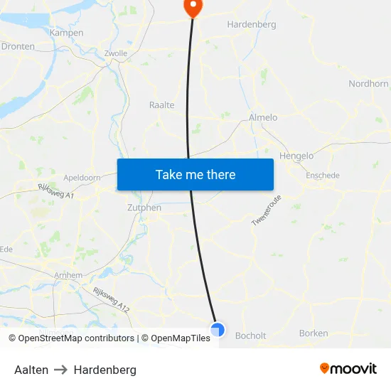 Aalten to Hardenberg map