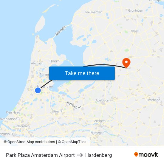 Park Plaza Amsterdam Airport to Hardenberg map