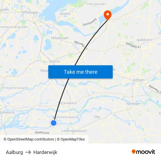 Aalburg to Harderwijk map