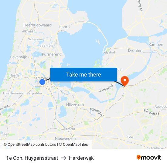 1e Con. Huygensstraat to Harderwijk map