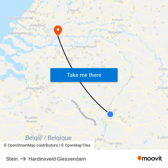 Stein to Hardinxveld-Giessendam map
