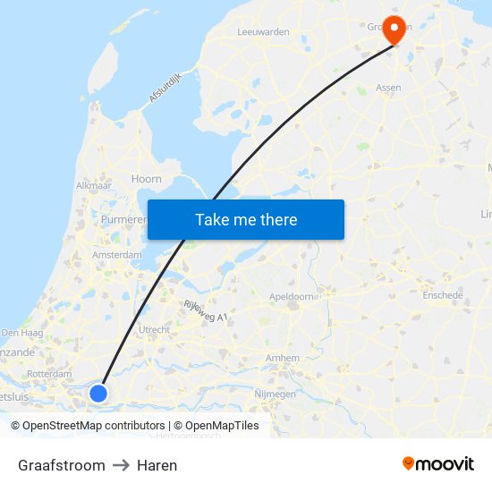 Graafstroom to Haren map