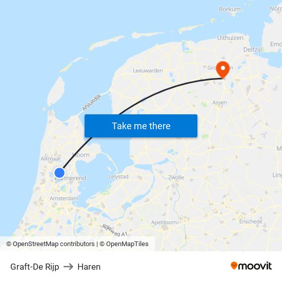 Graft-De Rijp to Haren map