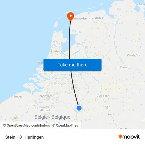 Stein to Harlingen map