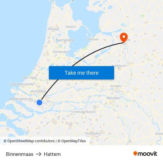 Binnenmaas to Hattem map