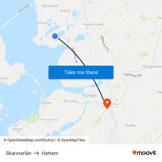Skarsterlân to Hattem map
