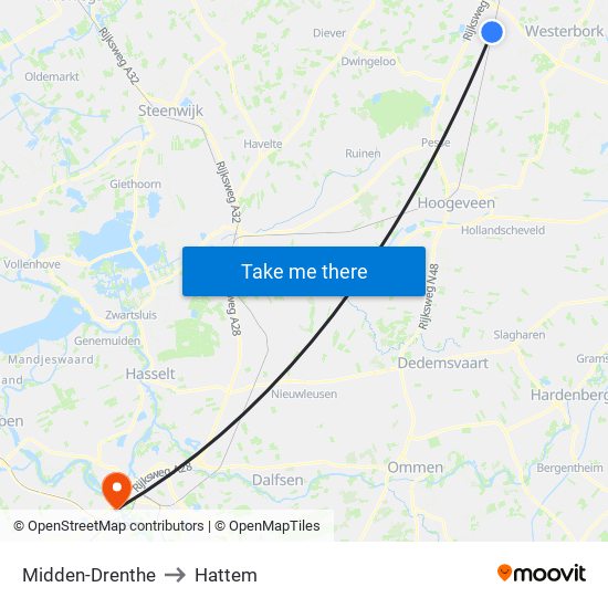 Midden-Drenthe to Hattem map