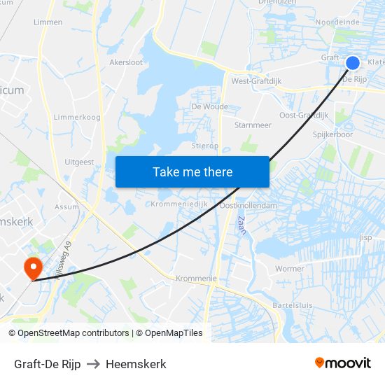 Graft-De Rijp to Heemskerk map