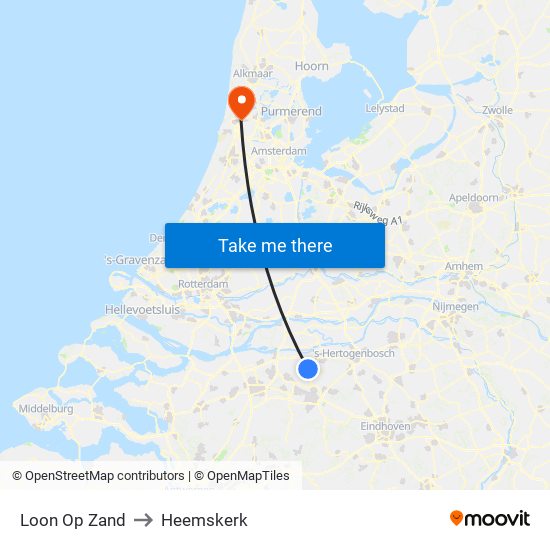 Loon Op Zand to Heemskerk map