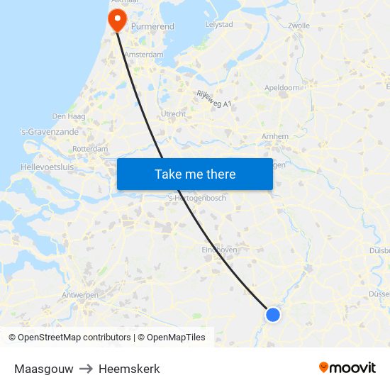 Maasgouw to Heemskerk map