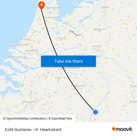 Echt-Susteren to Heemskerk map