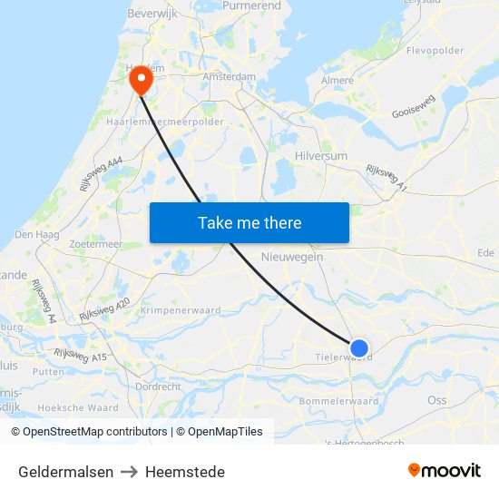 Geldermalsen to Heemstede map