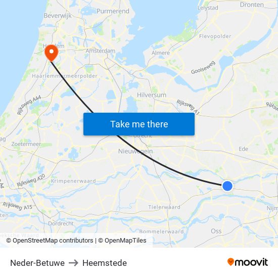 Neder-Betuwe to Heemstede map