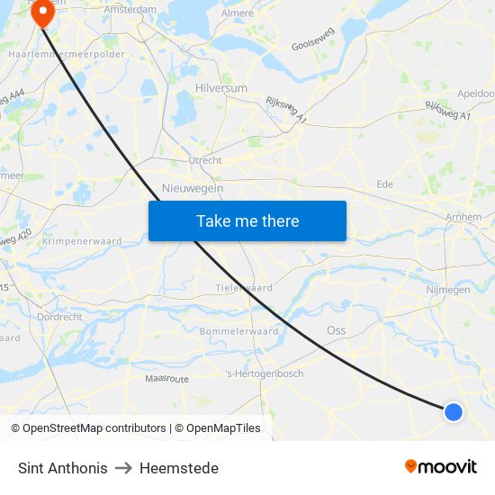 Sint Anthonis to Heemstede map