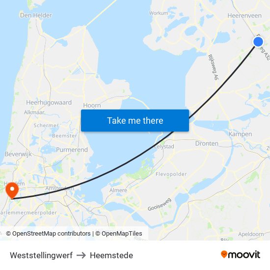 Weststellingwerf to Heemstede map