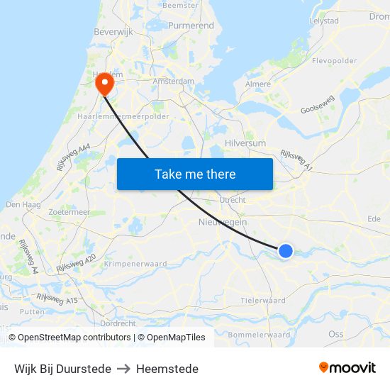 Wijk Bij Duurstede to Heemstede map