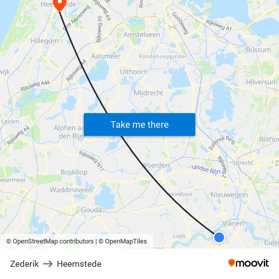 Zederik to Heemstede map