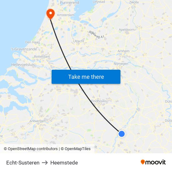 Echt-Susteren to Heemstede map