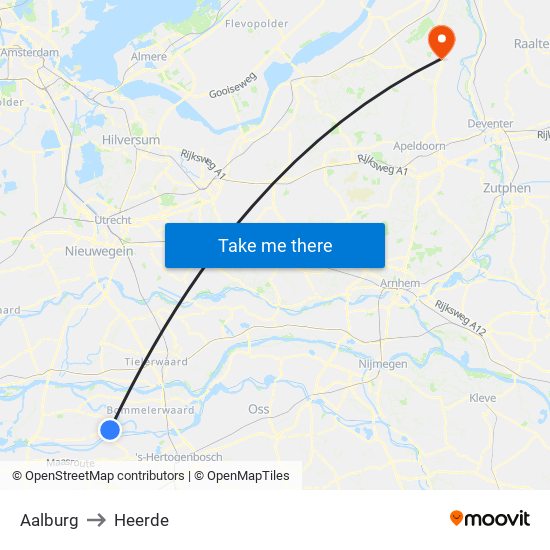 Aalburg to Heerde map