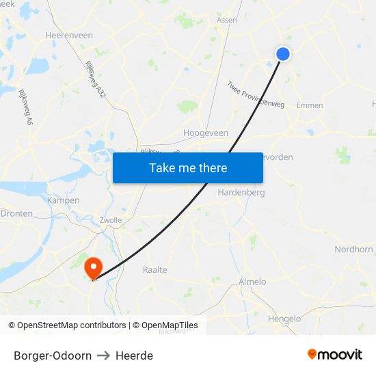 Borger-Odoorn to Heerde map