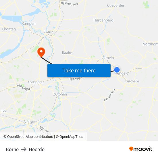 Borne to Heerde map