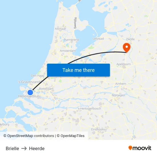 Brielle to Heerde map